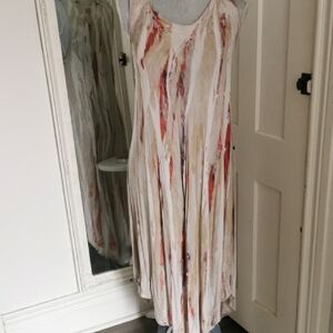 Shiva Fashions one size free flowing midi, maxi boho, lagenlook dress. EUC